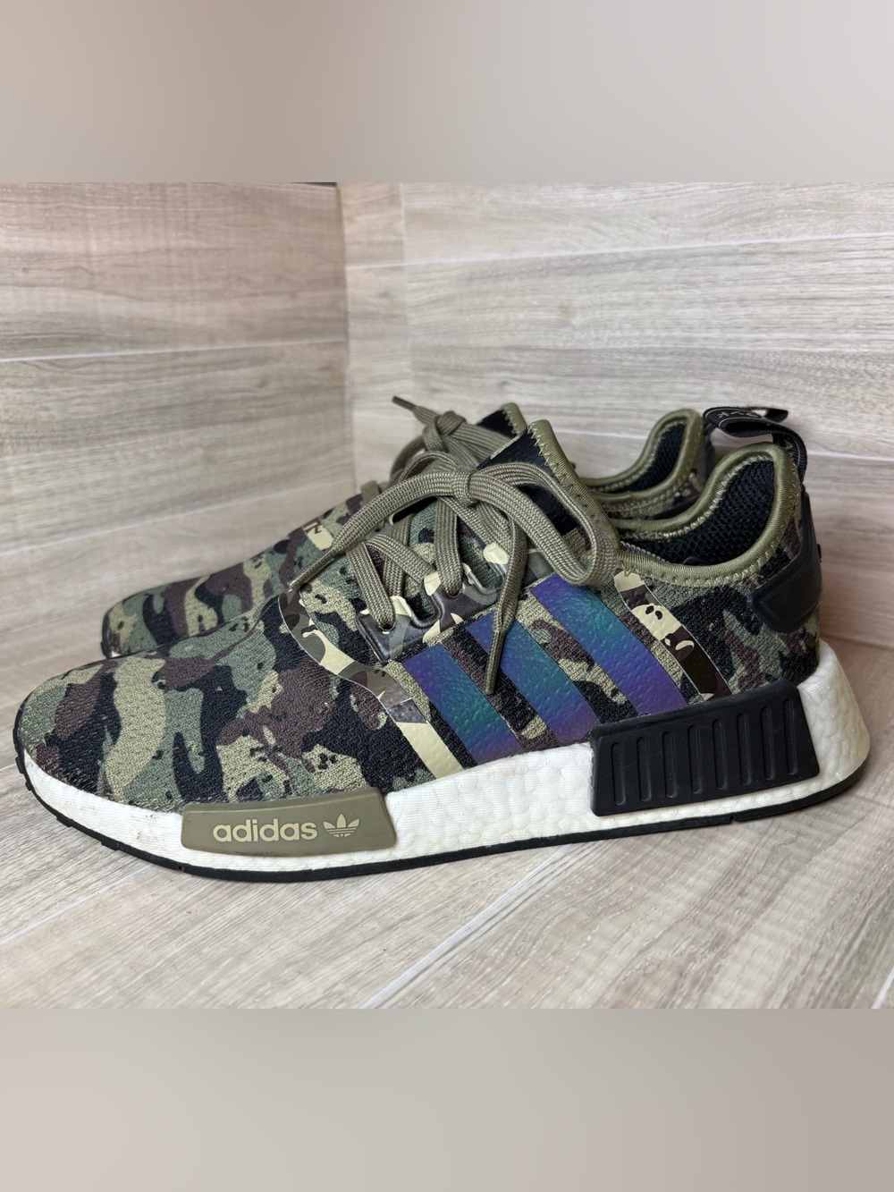 Adidas NMD_R1 Nomad Duck Camo Trace Cargo Olive Green Brown Boost Men's 8.5 Shoe